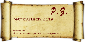 Petrovitsch Zita névjegykártya